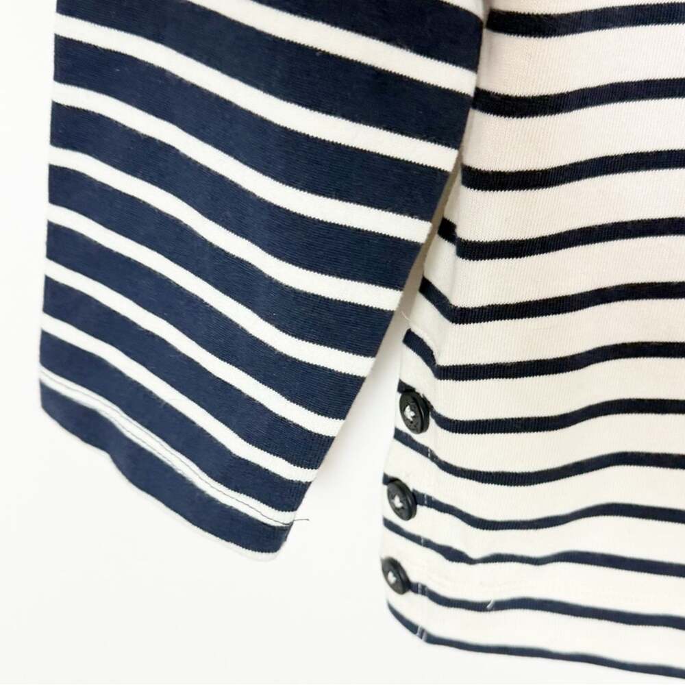 L.L. Bean Striped Button Top - Picture 4 of 6